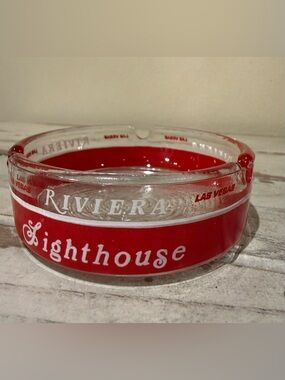 Vintage Riviera Hotel & Casino Lighthouse Cafe Noir Delmonico Ashtray Las Vegas